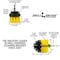 Drill Brush Power Scrubber By Useful Products 5 in W 5 in L Brush, Yellow Y-S-2M-QC-DB - alternate 4